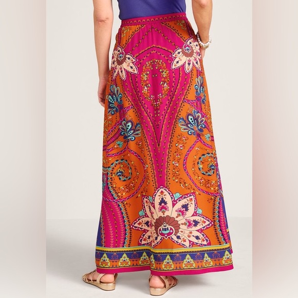 NWOT Soft Surroundings Marguerite Maxi Skirt In Bora Bora Scarf Print Medium - Picture 4 of 15